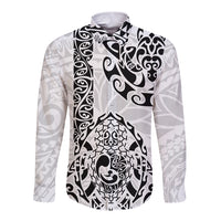 Hawaii Long Sleeve Button Shirt with Polynesian Turtle - Wonder Print Shop