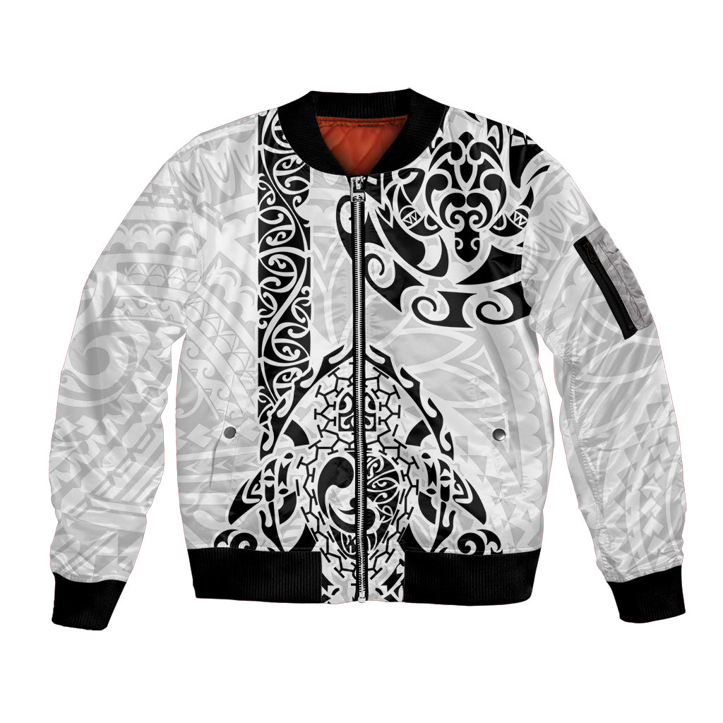Hawaii Sleeve Zip Bomber Jacket with Polynesian Turtle - Wonder Print Shop