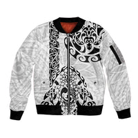 Hawaii Sleeve Zip Bomber Jacket with Polynesian Turtle - Wonder Print Shop