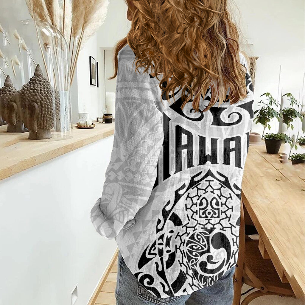 Hawaii Women Casual Shirt with Polynesian Turtle - Wonder Print Shop