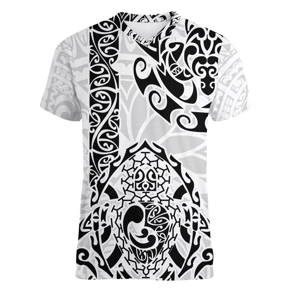 Hawaii Women V Neck T Shirt with Polynesian Turtle - Wonder Print Shop