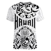 Hawaii Women V Neck T Shirt with Polynesian Turtle - Wonder Print Shop