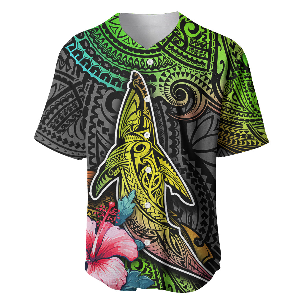 Polynesian Baseball Jersey Whales and Compass Gradient Pattern - Wonder Print Shop