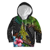 Polynesian Kid Hoodie Whales and Compass Gradient Pattern - Wonder Print Shop