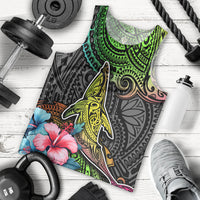 Polynesian Men Tank Top Whales and Compass Gradient Pattern - Wonder Print Shop