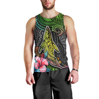 Polynesian Men Tank Top Whales and Compass Gradient Pattern - Wonder Print Shop