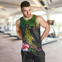 Polynesian Men Tank Top Whales and Compass Gradient Pattern - Wonder Print Shop