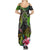 Polynesian Summer Maxi Dress Whales and Compass Gradient Pattern - Wonder Print Shop