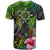 Polynesian T Shirt Whales and Compass Gradient Pattern - Wonder Print Shop