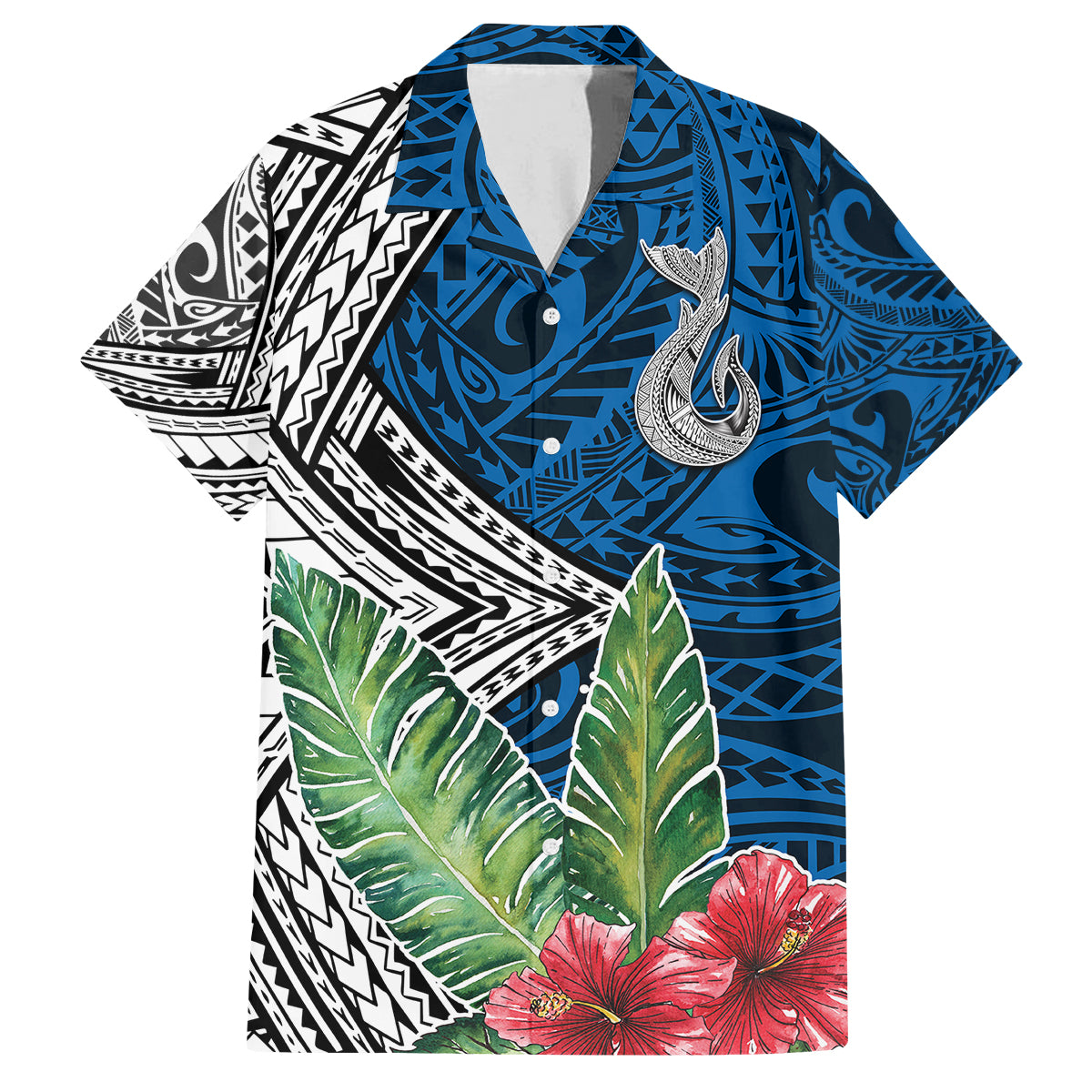Polynesian Family Matching Summer Maxi Dress and Hawaiian Shirt Whale Pattern and Hibiscus Flowers - Wonder Print Shop