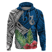 Polynesian Hoodie Whale Pattern and Hibiscus Flowers - Wonder Print Shop