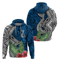 Polynesian Hoodie Whale Pattern and Hibiscus Flowers - Wonder Print Shop