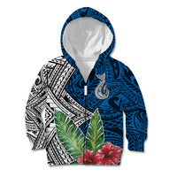 Polynesian Kid Hoodie Whale Pattern and Hibiscus Flowers - Wonder Print Shop