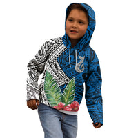 Polynesian Kid Hoodie Whale Pattern and Hibiscus Flowers - Wonder Print Shop