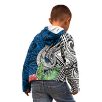 Polynesian Kid Hoodie Whale Pattern and Hibiscus Flowers - Wonder Print Shop