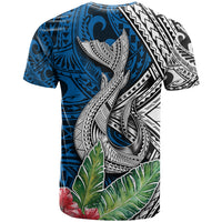 Polynesian T Shirt Whale Pattern and Hibiscus Flowers - Wonder Print Shop