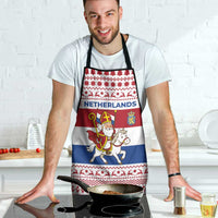 Netherlands Christmas Apron with Sinterklaas Horse Dutch Flag and Festive Knit Pattern - Wonder Print Shop