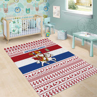 Netherlands Christmas Area Rug with Sinterklaas Horse Dutch Flag and Festive Knit Pattern - Wonder Print Shop