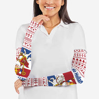 Netherlands Christmas Arm Sleeves with Sinterklaas Horse Dutch Flag and Festive Knit Pattern - Wonder Print Shop