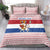 Netherlands Christmas Bedding Set with Sinterklaas Horse Dutch Flag and Festive Knit Pattern - Wonder Print Shop