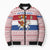 Netherlands Christmas Bomber Puffer Jacket with Sinterklaas Horse Dutch Flag and Festive Knit Pattern - Wonder Print Shop