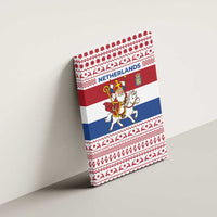 Netherlands Christmas Canvas Wall Art with Sinterklaas Horse Dutch Flag and Festive Knit Pattern - Wonder Print Shop