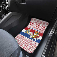 Netherlands Christmas Car Mats with Sinterklaas Horse Dutch Flag and Festive Knit Pattern - Wonder Print Shop