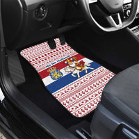 Netherlands Christmas Car Mats with Sinterklaas Horse Dutch Flag and Festive Knit Pattern - Wonder Print Shop