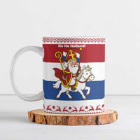 Netherlands Christmas Ceramic Mug with Sinterklaas Horse Dutch Flag and Festive Knit Pattern - Wonder Print Shop