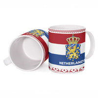 Netherlands Christmas Ceramic Mug with Sinterklaas Horse Dutch Flag and Festive Knit Pattern - Wonder Print Shop