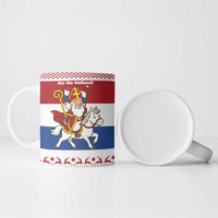Netherlands Christmas Ceramic Mug with Sinterklaas Horse Dutch Flag and Festive Knit Pattern - Wonder Print Shop