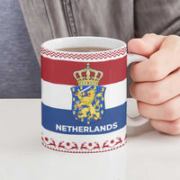 Netherlands Christmas Ceramic Mug with Sinterklaas Horse Dutch Flag and Festive Knit Pattern - Wonder Print Shop