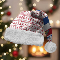 Netherlands Christmas Santa Hat with Sinterklaas Horse Dutch Flag and Festive Knit Pattern - Wonder Print Shop