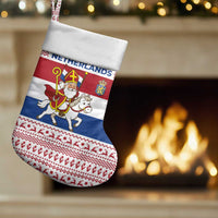 Netherlands Christmas Stocking with Sinterklaas Horse Dutch Flag and Festive Knit Pattern - Wonder Print Shop