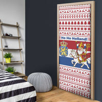 Netherlands Christmas Door Cover with Sinterklaas Horse Dutch Flag and Festive Knit Pattern - Wonder Print Shop