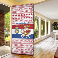 Netherlands Christmas Door Cover with Sinterklaas Horse Dutch Flag and Festive Knit Pattern - Wonder Print Shop