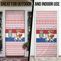 Netherlands Christmas Door Cover with Sinterklaas Horse Dutch Flag and Festive Knit Pattern - Wonder Print Shop