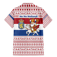 Netherlands Christmas Family Matching Mermaid Dress and Hawaiian Shirt with Sinterklaas Horse Dutch Flag and Festive Knit Pattern - Wonder Print Shop