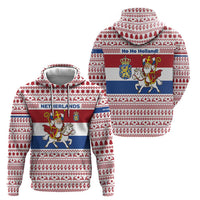 Netherlands Christmas Hoodie with Sinterklaas Horse Dutch Flag and Festive Knit Pattern - Wonder Print Shop
