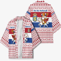 Netherlands Christmas Kimono with Sinterklaas Horse Dutch Flag and Festive Knit Pattern - Wonder Print Shop