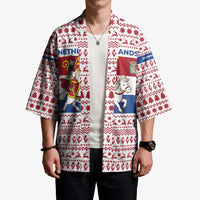 Netherlands Christmas Kimono with Sinterklaas Horse Dutch Flag and Festive Knit Pattern - Wonder Print Shop
