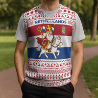 Netherlands Christmas Knitted V-Neck Vest with Sinterklaas Horse Dutch Flag and Festive Knit Pattern - Wonder Print Shop