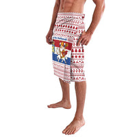 Netherlands Christmas Lavalava with Sinterklaas Horse Dutch Flag and Festive Knit Pattern - Wonder Print Shop