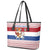 Netherlands Christmas Leather Tote Bag with Sinterklaas Horse Dutch Flag and Festive Knit Pattern - Wonder Print Shop