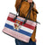 Netherlands Christmas Leather Tote Bag with Sinterklaas Horse Dutch Flag and Festive Knit Pattern - Wonder Print Shop
