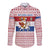Netherlands Christmas Long Sleeve Button Shirt with Sinterklaas Horse Dutch Flag and Festive Knit Pattern - Wonder Print Shop
