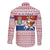 Netherlands Christmas Long Sleeve Button Shirt with Sinterklaas Horse Dutch Flag and Festive Knit Pattern - Wonder Print Shop