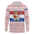 Netherlands Christmas Long Sleeve Polo Shirt with Sinterklaas Horse Dutch Flag and Festive Knit Pattern - Wonder Print Shop