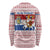 Netherlands Christmas Long Sleeve Shirt with Sinterklaas Horse Dutch Flag and Festive Knit Pattern - Wonder Print Shop