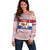 Netherlands Christmas Off Shoulder Sweater with Sinterklaas Horse Dutch Flag and Festive Knit Pattern - Wonder Print Shop
